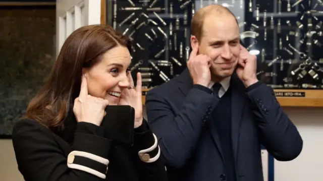 Duke of Cambrige and Duchess of Cambridge visit Acme Whistles in Birmingham