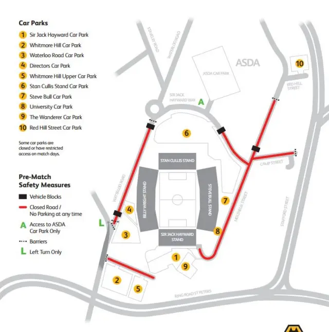 Wolves road closures - 22 Nov 2017