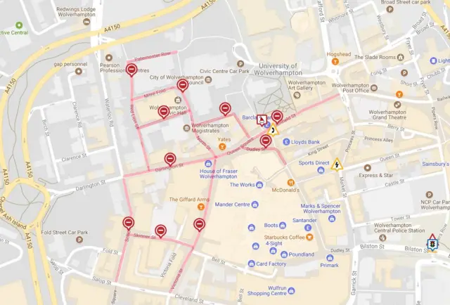 Wolverhampton road closures, Christmas lights 2017