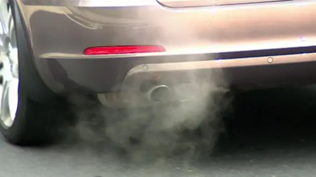 Exhaust coming out of a diesel car