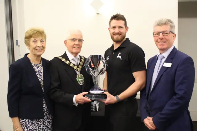 Councillors with the club at the reception