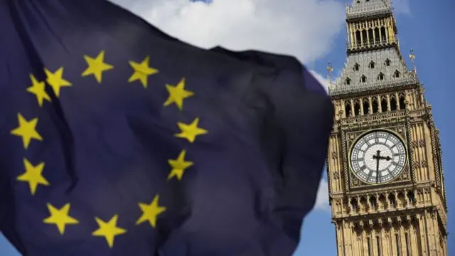 EU flag in Westminster