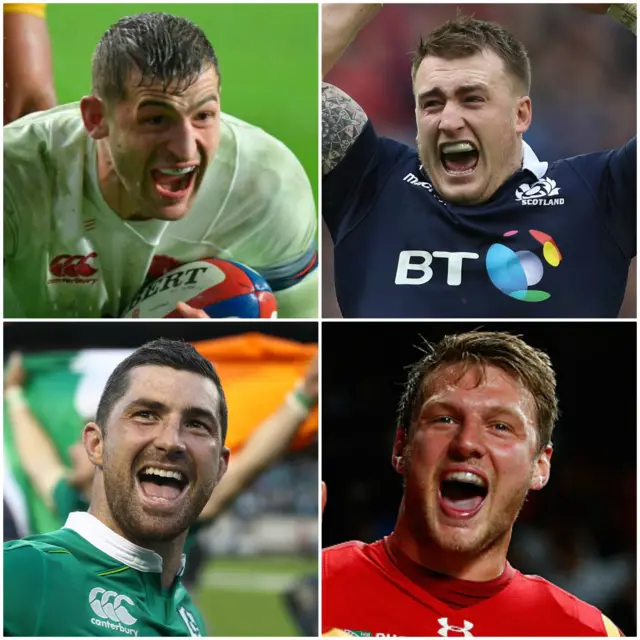 Jonny May, Stuart Hogg, Rob Kearney, Dan Biggar