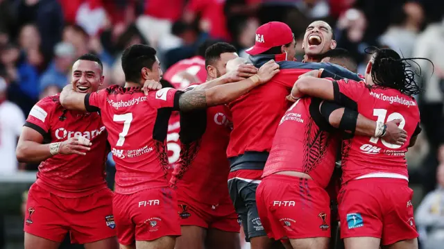 Tonga celebrate beating New Zealand