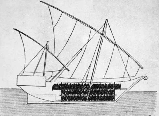 This sketch made in the 1750s shows a ship used to transport slaves to the Americas