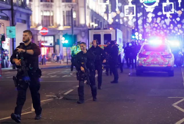 Armed police on Oxford Street