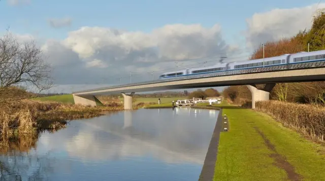 The Birmingham and Fazeley viaduct, part of the proposed route for HS2