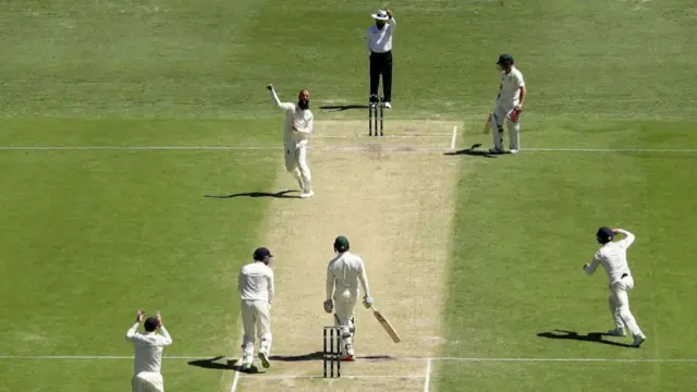 Moeen Ali celebrating taking his wicket