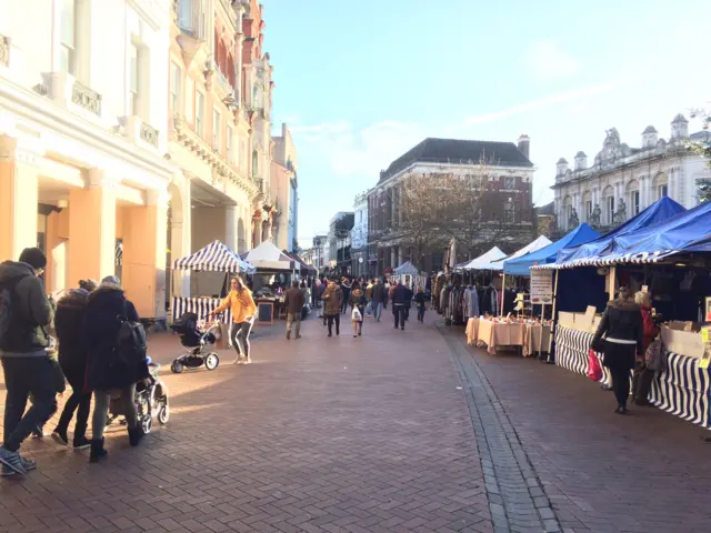 Shoppers in Ipswich town centre