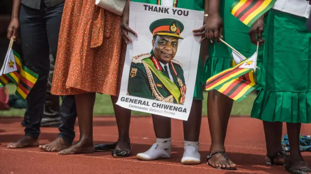 A poster of Gen Chiwenga at the inauguration in Harare, Zimbabwe