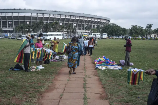 Queue at the stadium