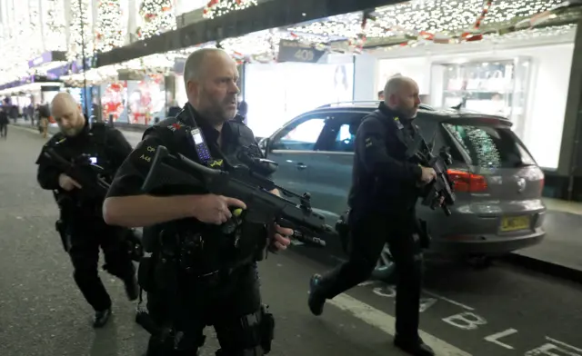 Armed police on Oxford Street