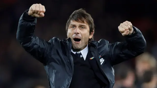 Antonio Conte celebrates