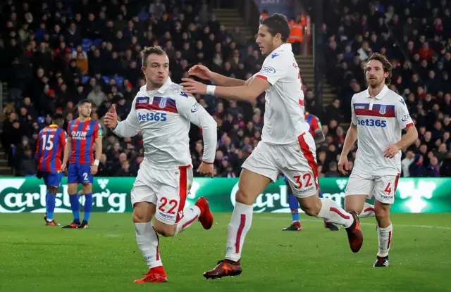 Xherdan Shaqiri celebrates