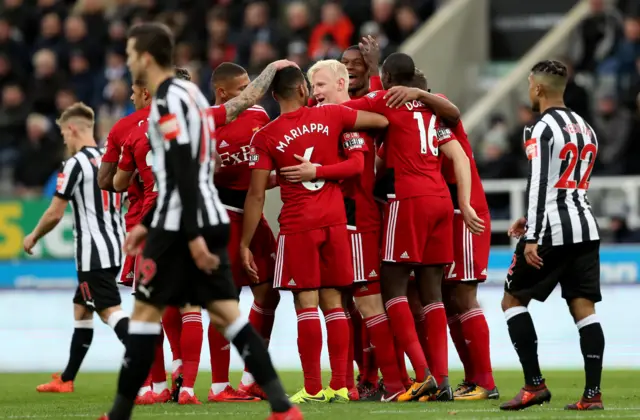 Will Hughes celebrates putting Watford ahead at Newcastle