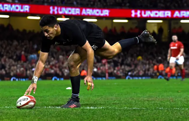 Rieko Ioane of New Zealand