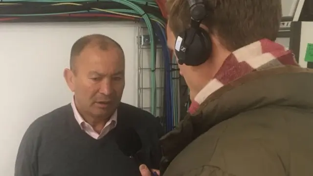 Eddie Jones talks to BBC's James Burridge