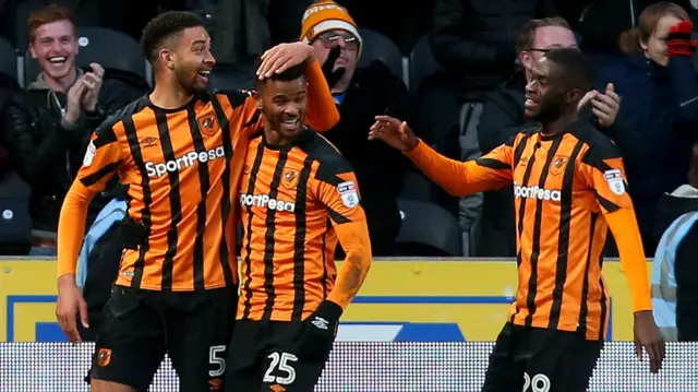 Hull celebrate a goal