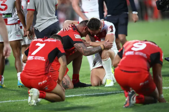 Sam Burgess consoles Tonga players