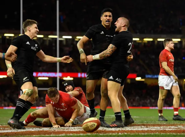 New Zealand's Ioane scores a try