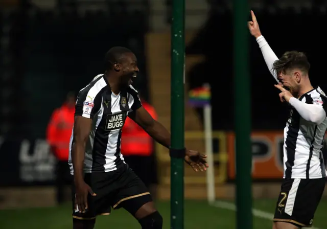 Notts County celebrate a goal