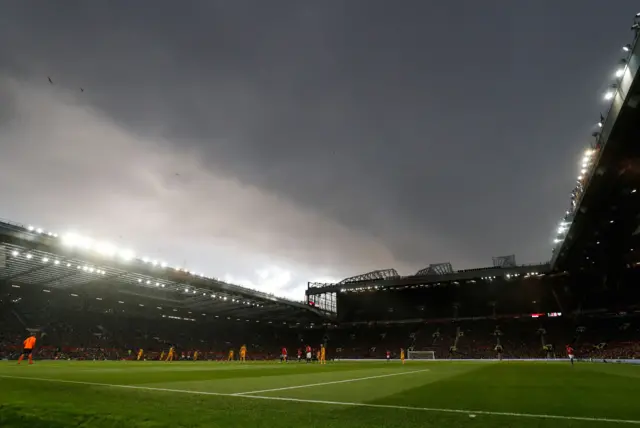 A view of the sky over Old Trafford