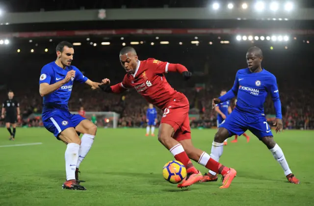 Daniel Sturridge runs at Davide Zappacosta