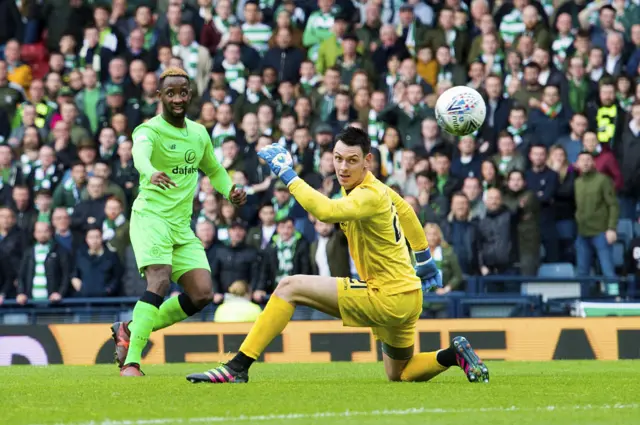 Moussa Dembele scored twice against Hibs in the semi-final