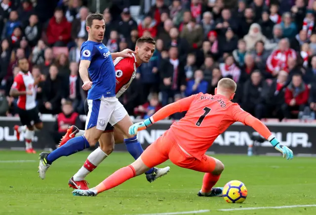 Dusan Tadic opens the scoring against Everton