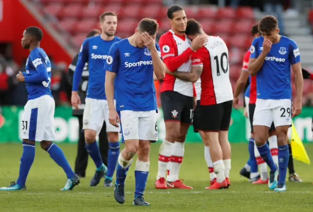 Phil Jagielka looks dejected at full-time