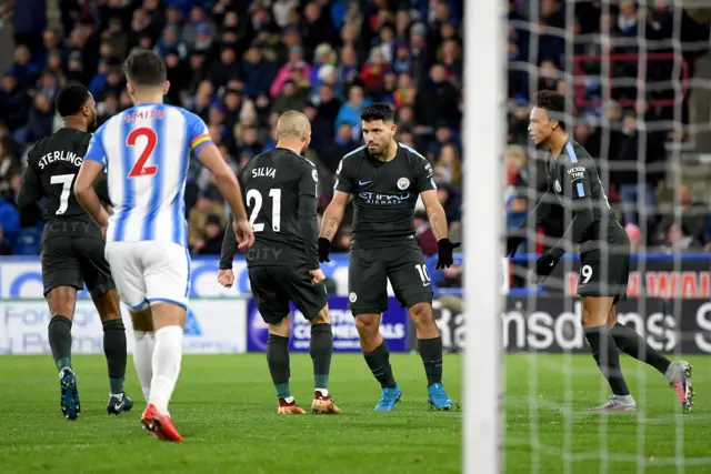 Sergio Aguero celebrates