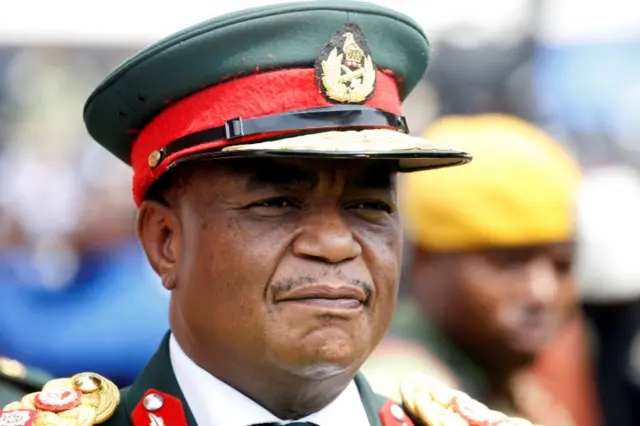 Army chief General Constantino Chiwenga arrives to attend the inauguration ceremony to swear in Zimbabwe"s former vice president Emmerson Mnangagwa as president in Harare, Zimbabwe, November 24, 2017