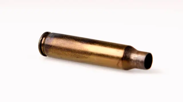 A fingerprint on a bullet casing