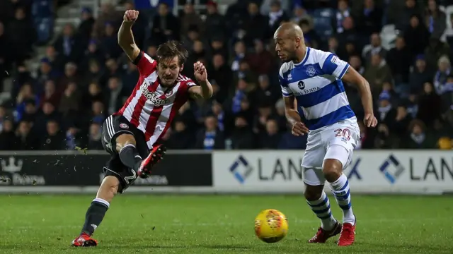 Lasse Vibe of Brentford scores the opening goal