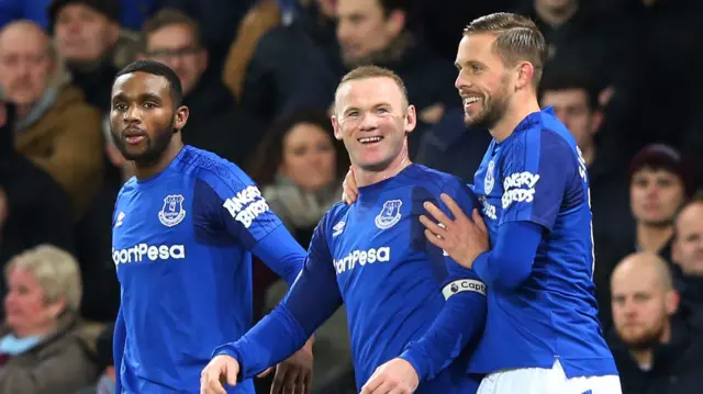 Wayne Rooney of Everton celebrates