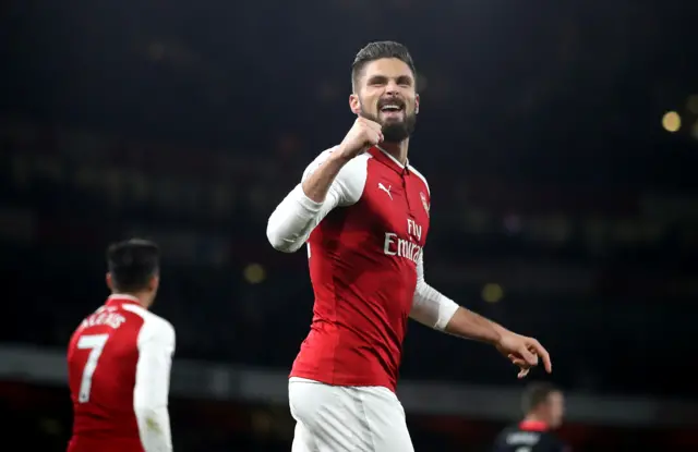 Olivier Giroud of Arsenal celebrates