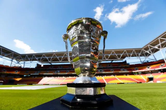 The Rugby League World Cup trophy