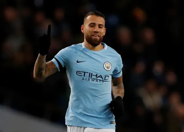 Manchester City's Nicolas Otamendi celebrates