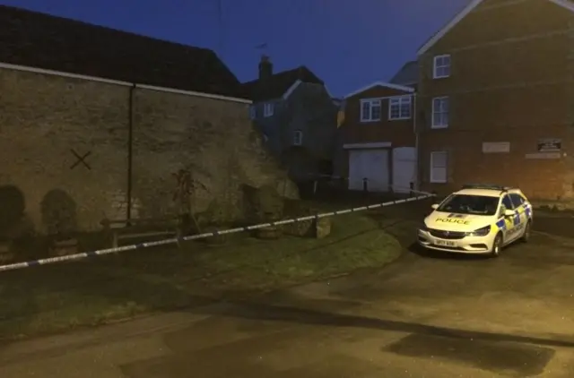 Police cordon on Bristol Road, Sherborne