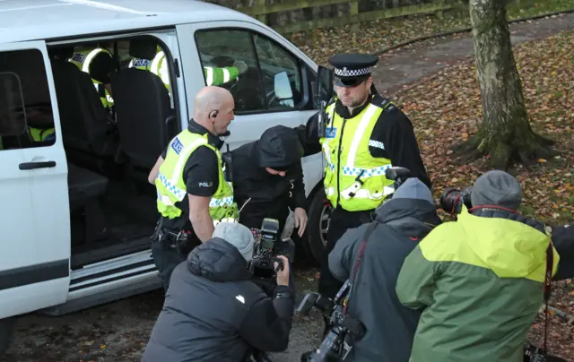 Paul Worthington arriving at Kendal County Hall