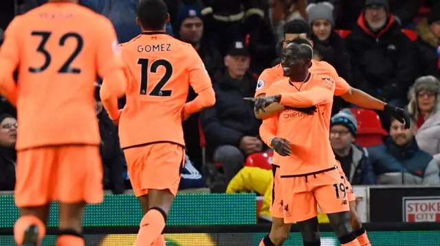 Sadio Mane of Liverpool celebrates