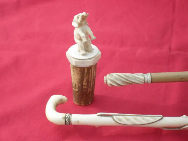 Ivory bottle stop and parasols