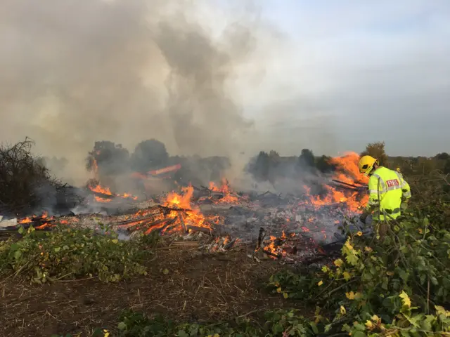 Bonfire remains at Kenninghall