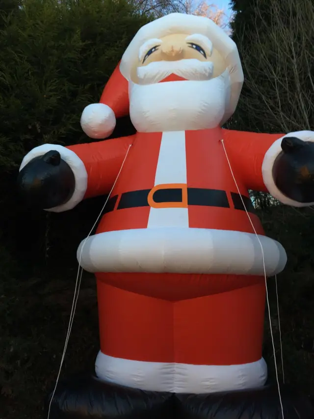 The inflatable Santa Claus