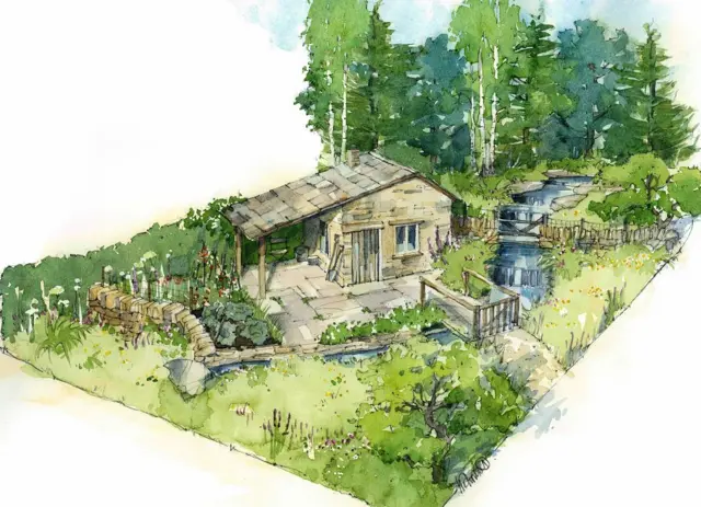 Artist impression of Yorkshire garden at the 2018 Chelsea Flower Show