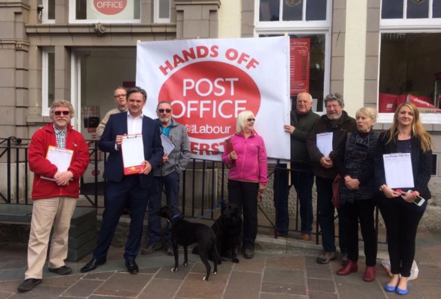 Campaigners outside post office