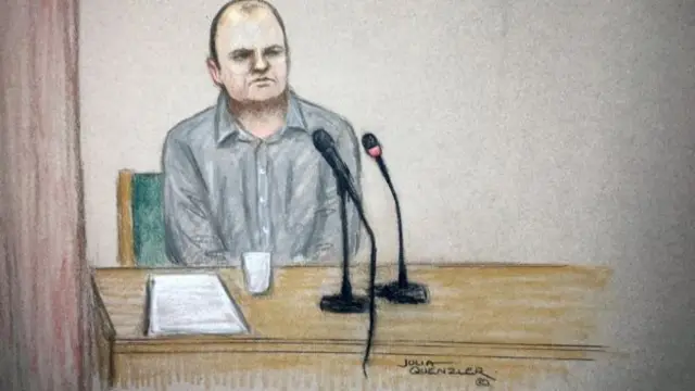 Court artist depiction of Paul Worthington.