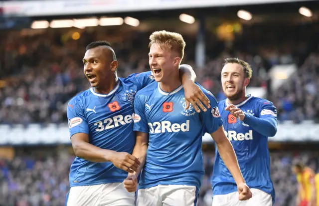 Ross McCrorie celebrates his goal