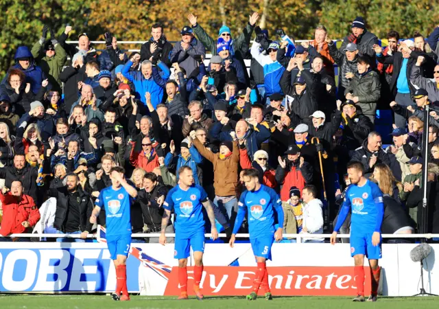 Mansfield fans celebrate