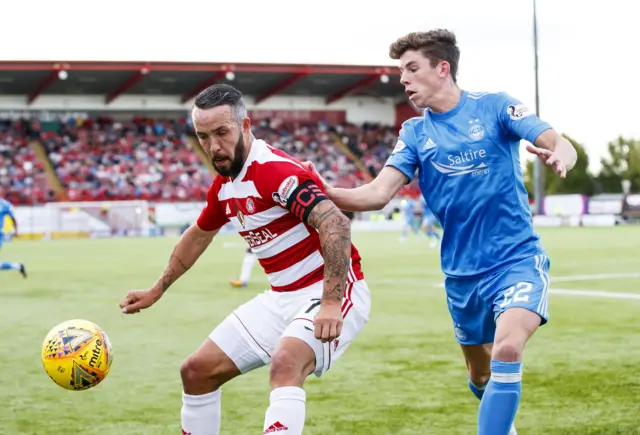 Hamilton's Dougie Imrie and Aberdeen's Ryan Christie